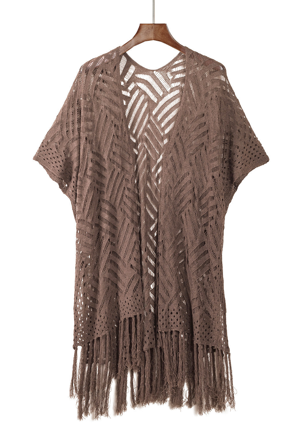 Black Loose Knitwear Kimono with Slits