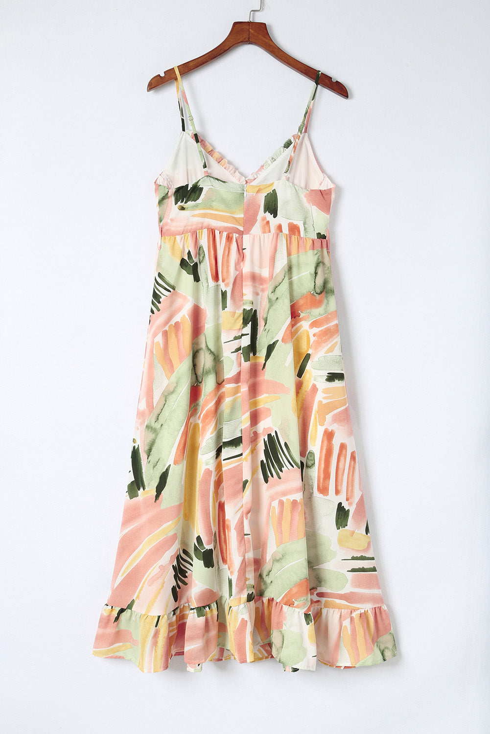 Multicolor Spaghetti Straps Graffti Print Long Dress