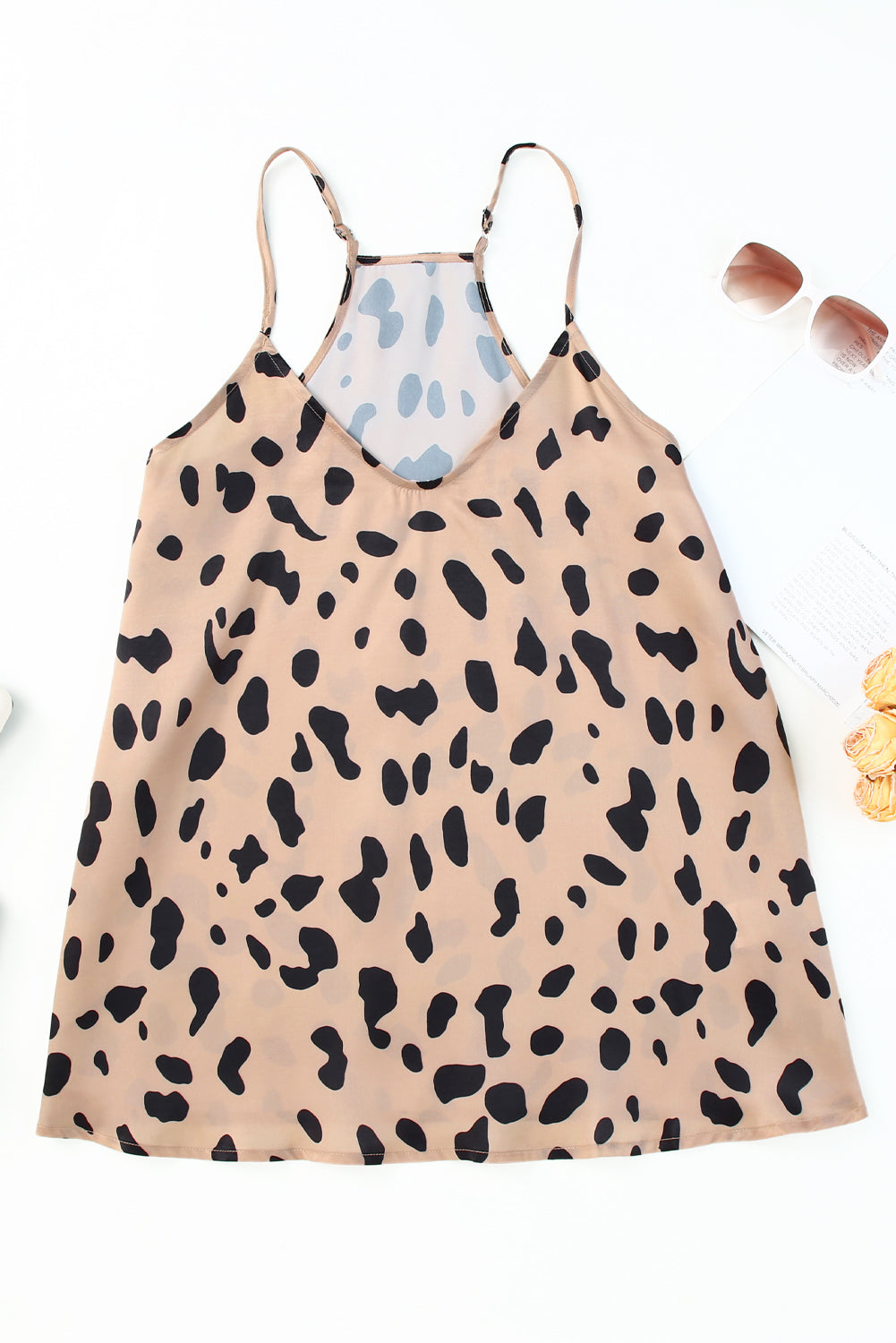 Leopard V Neck Babydoll Tank Top