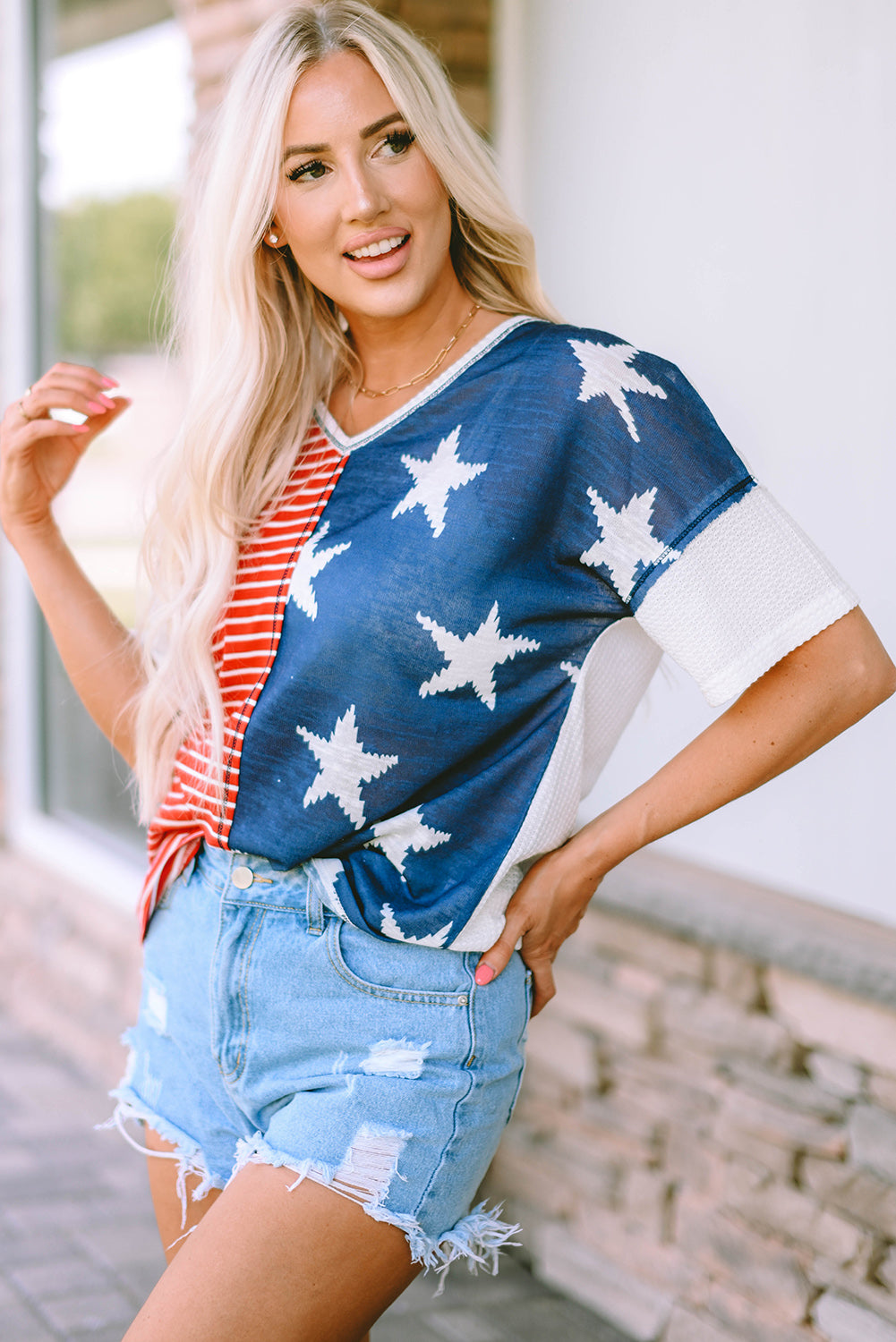 Red American Flag Stars and Stripes Tank Top