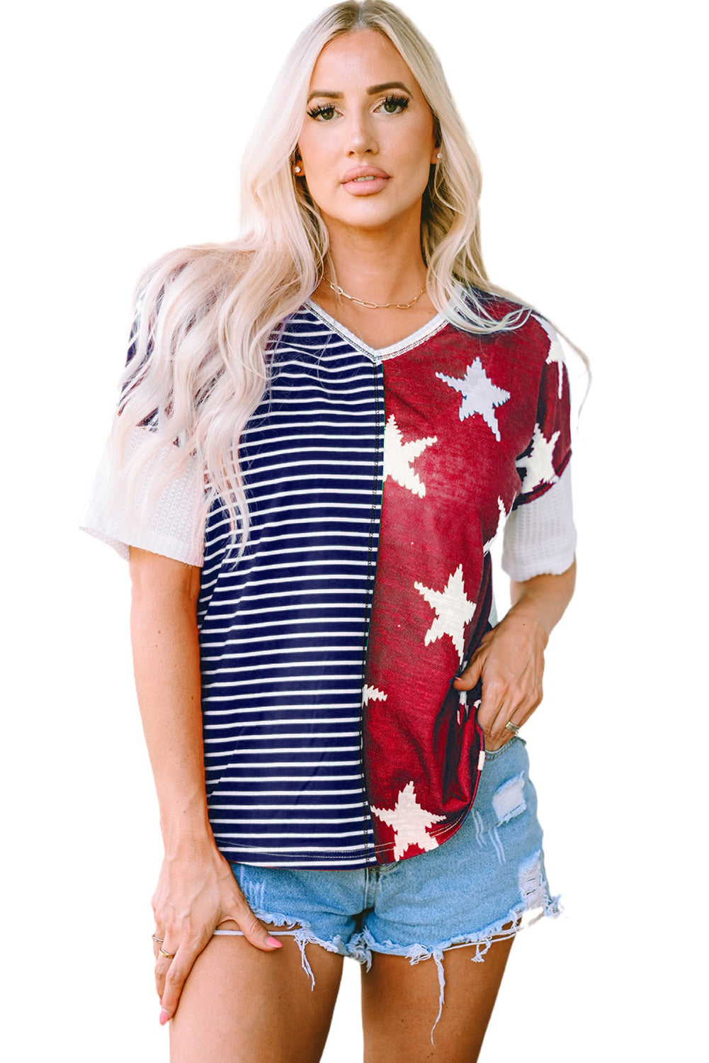 Red American Flag Stars and Stripes Tank Top