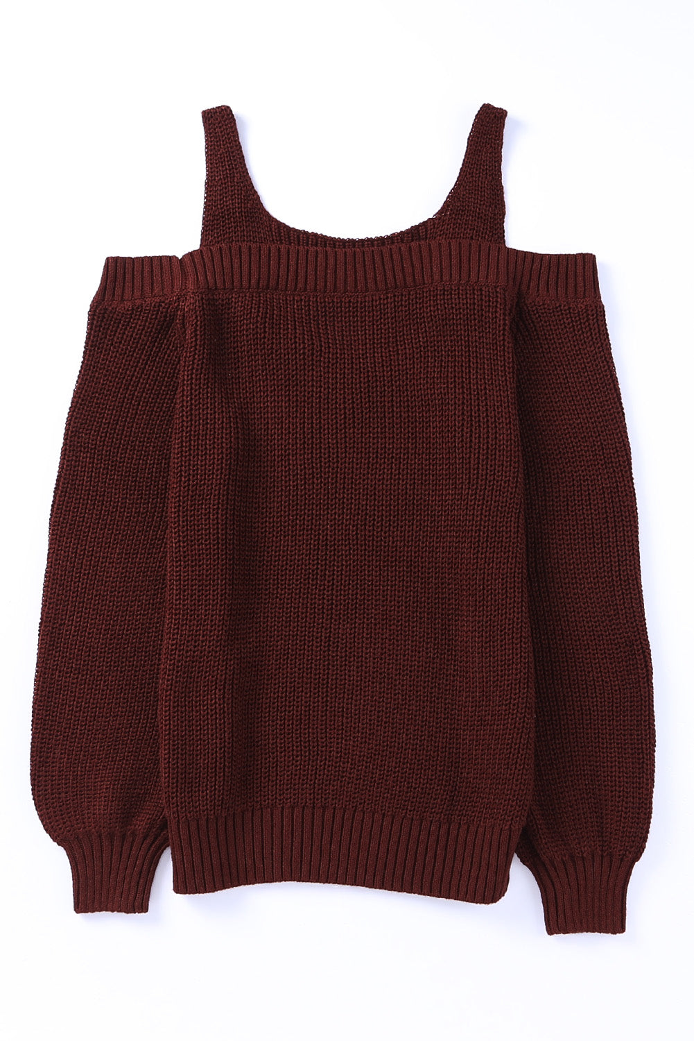White Dew Shoulder Knitted Sweater