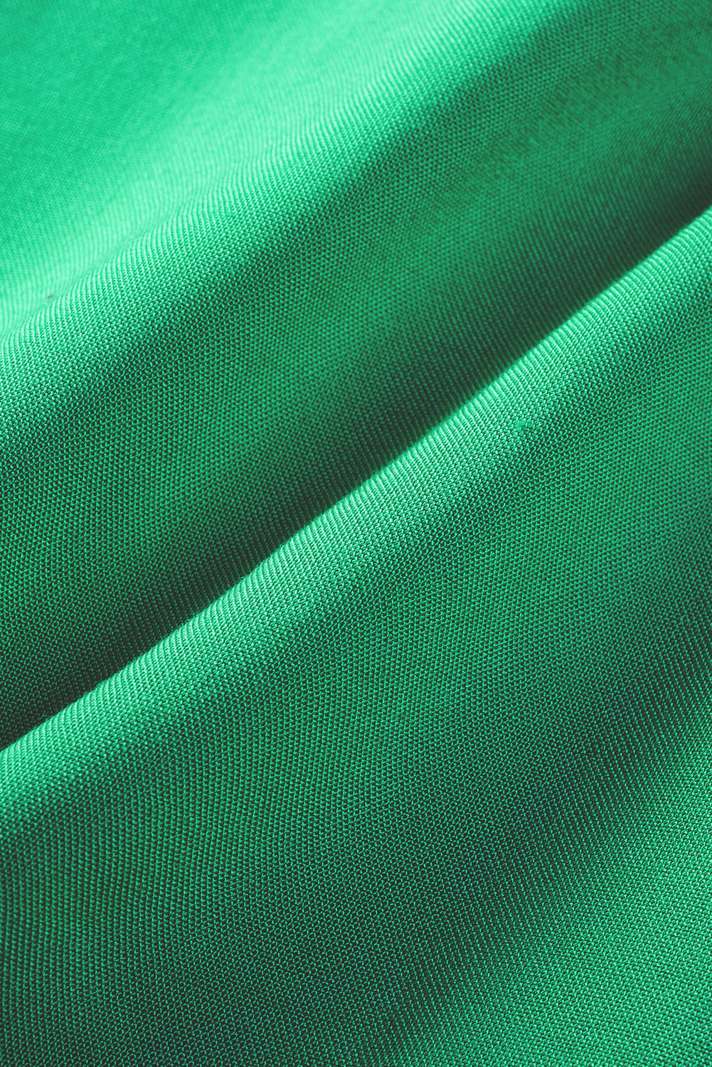 Green Notch V Neck Bubble Sleeve Tiered Maxi Dress