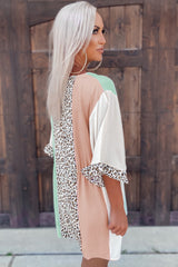 Leopard V Neck Ruffle Leopard Color Block Romper