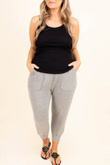 Gray High Waist Pocket Plus Size Skinny Pants