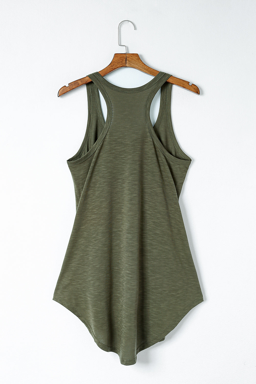 Green U Neck Racer Back Soft Tank Dress