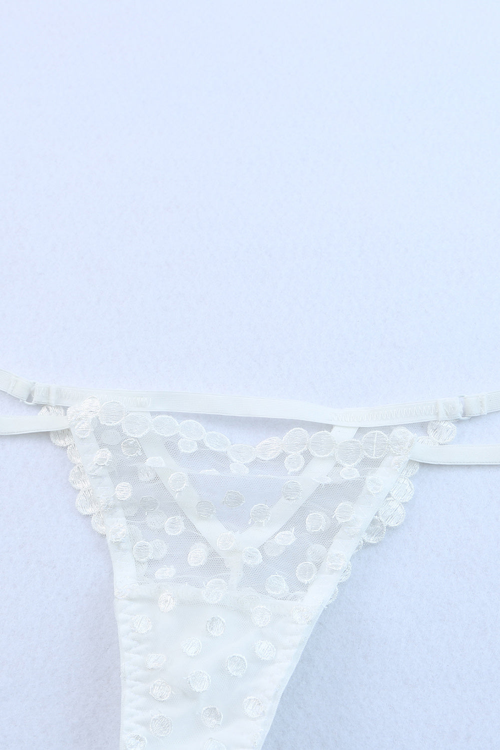 White Bohemian Polka Dot Pattern 3PCS Lingerie Set