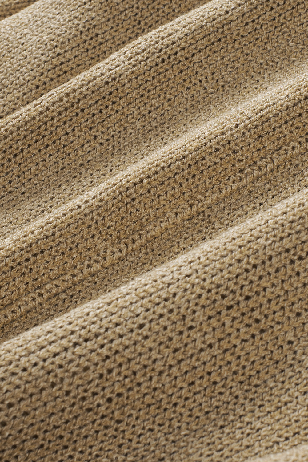 Khaki Ribbed Trim Oversize Sweater
