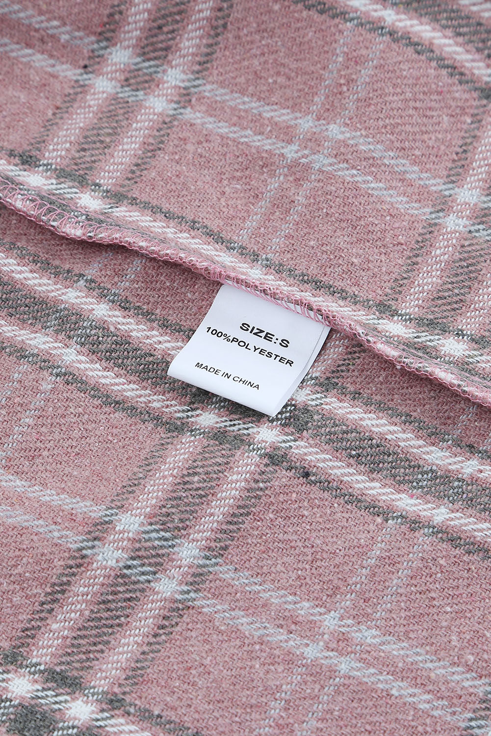 Pink Corduroy Plaid Pattern Shacket