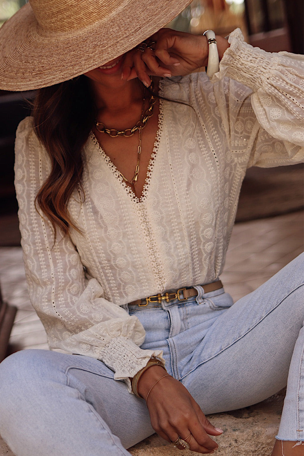 White Lace Crochet Open Back U Neck Tank Top