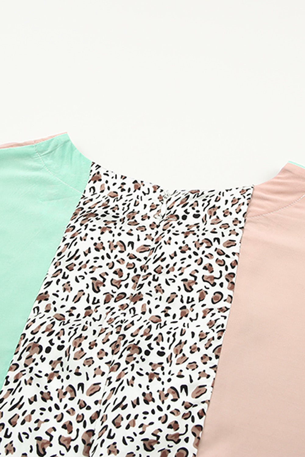 Leopard V Neck Ruffle Leopard Color Block Romper