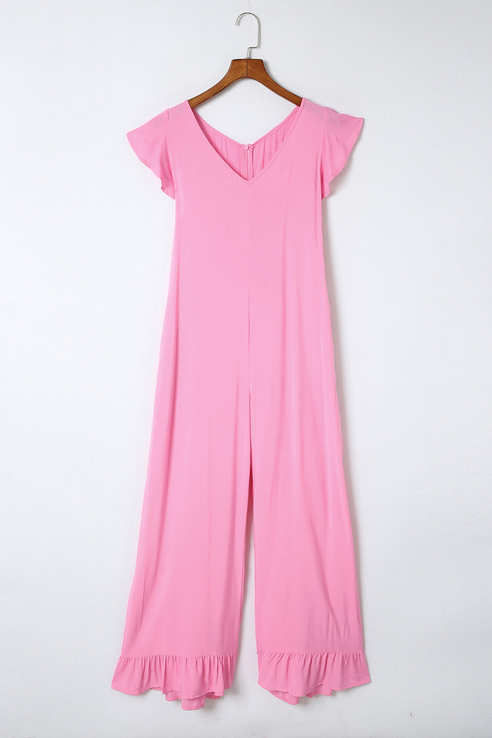Rose Ruffled Wide Leg Jumpsuit