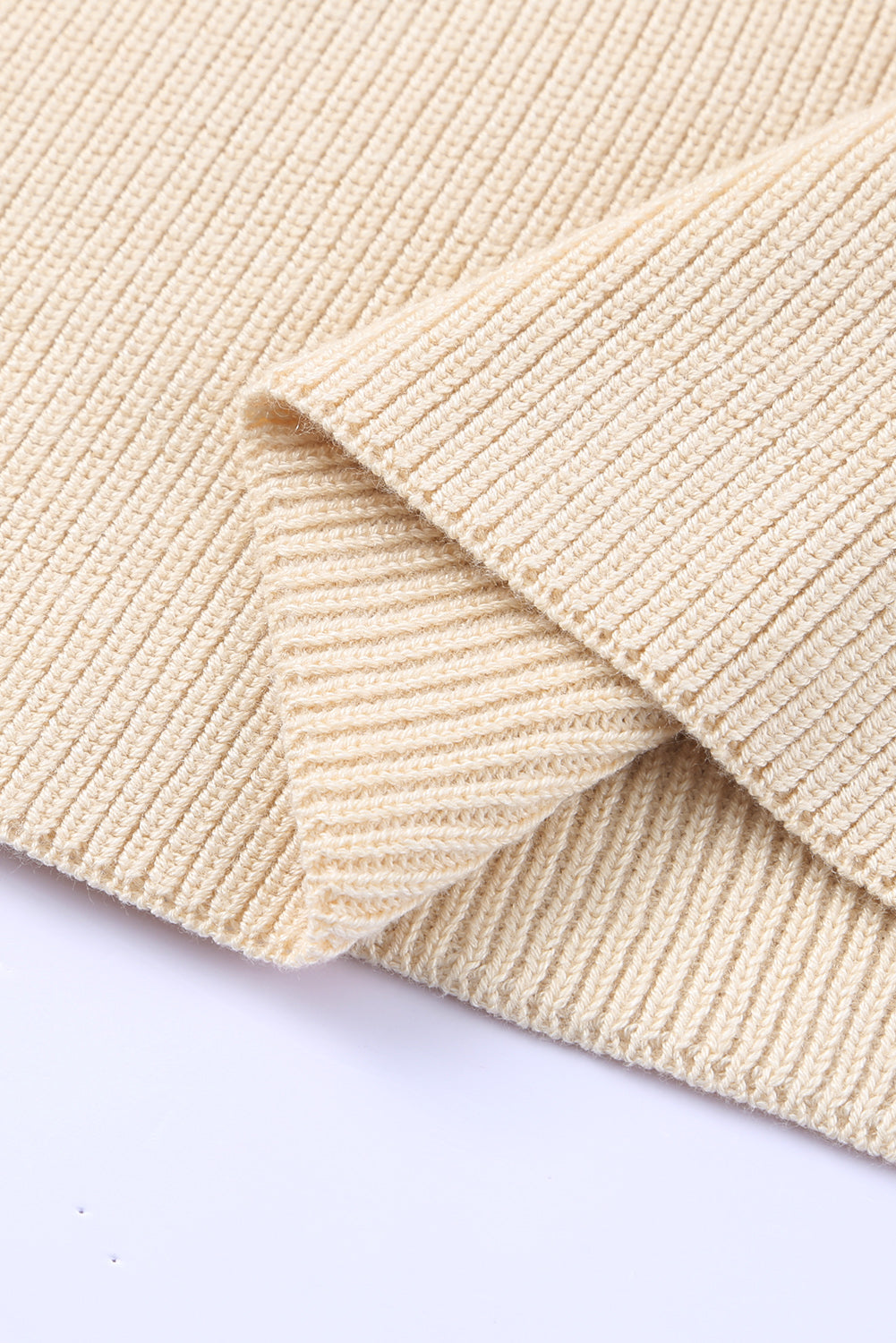 Beige Twist Bandeau Ribbed Knit Vest