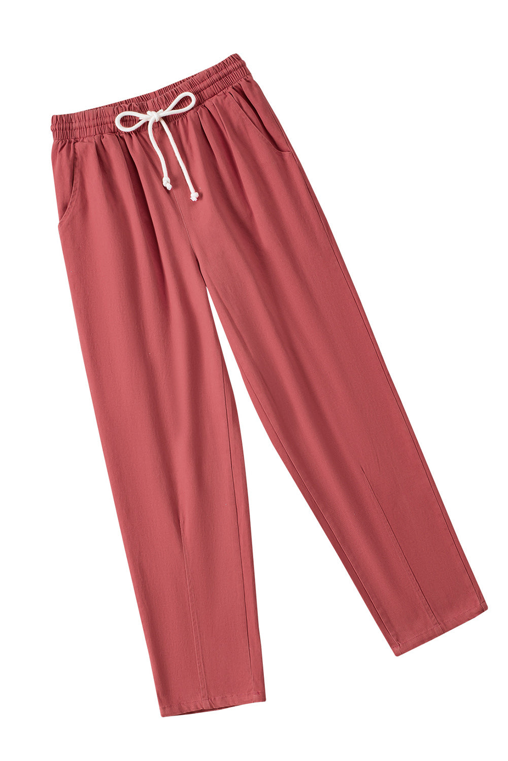 Solid Color Drawstring High Waist Harem Pants