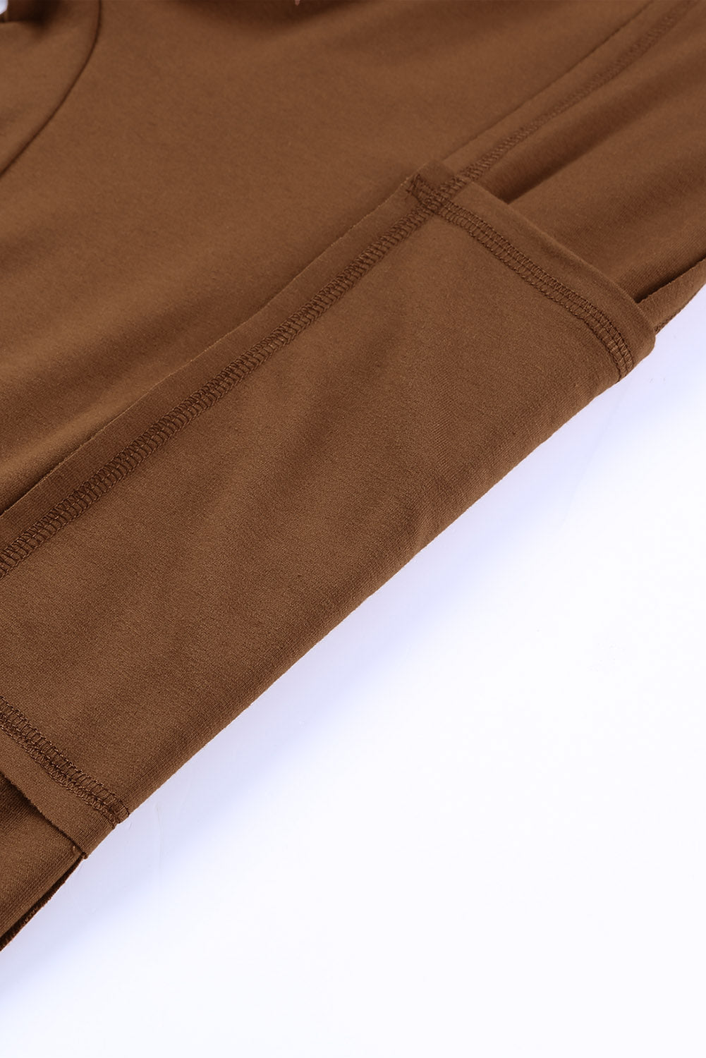 Brown Multi-pockets Drawstring High Waist Joggers