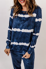 Blue Stripes Long Sleeves and Joggers Lounge Set