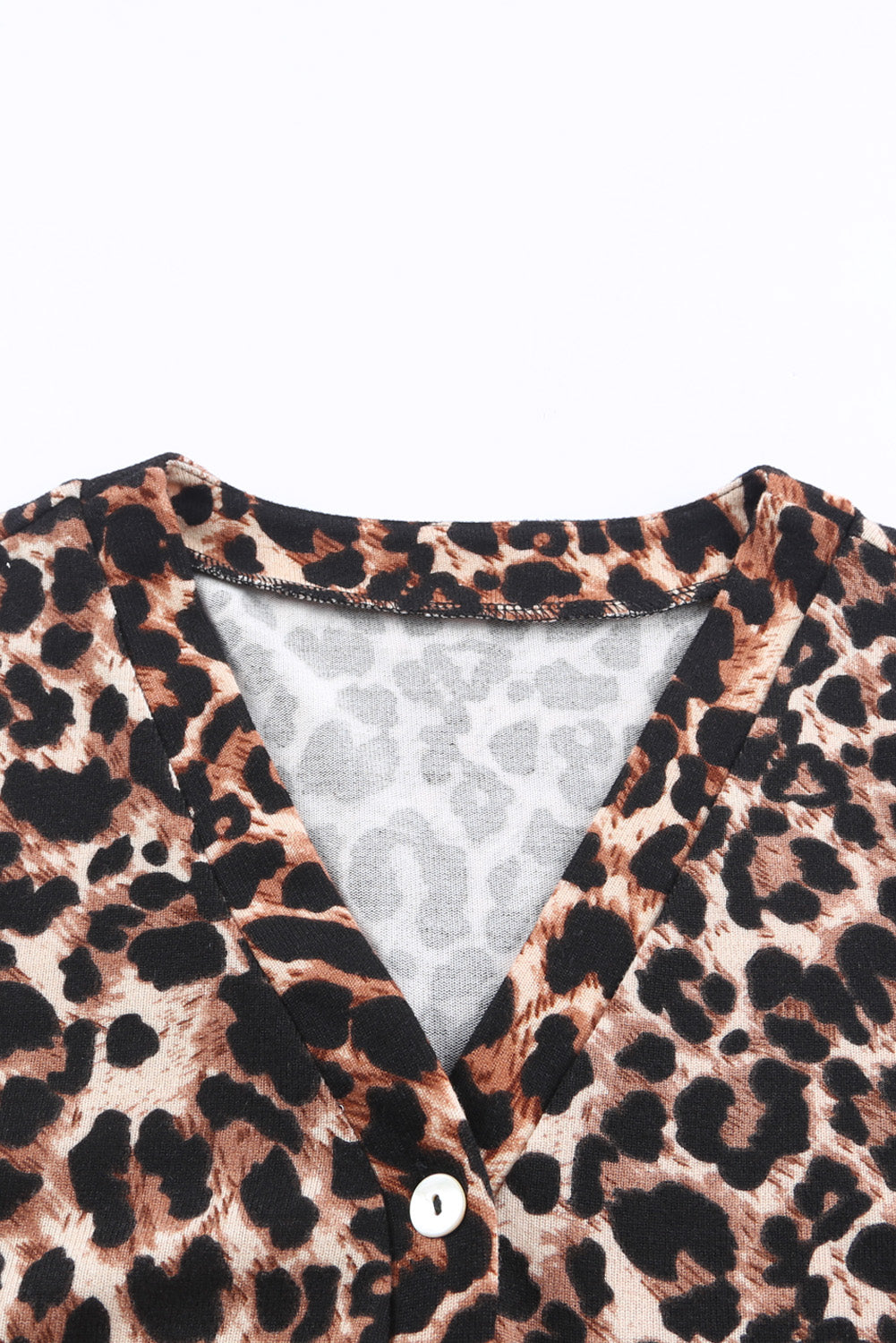 Leopard Long Sleeve Buttoned Front Cardigan