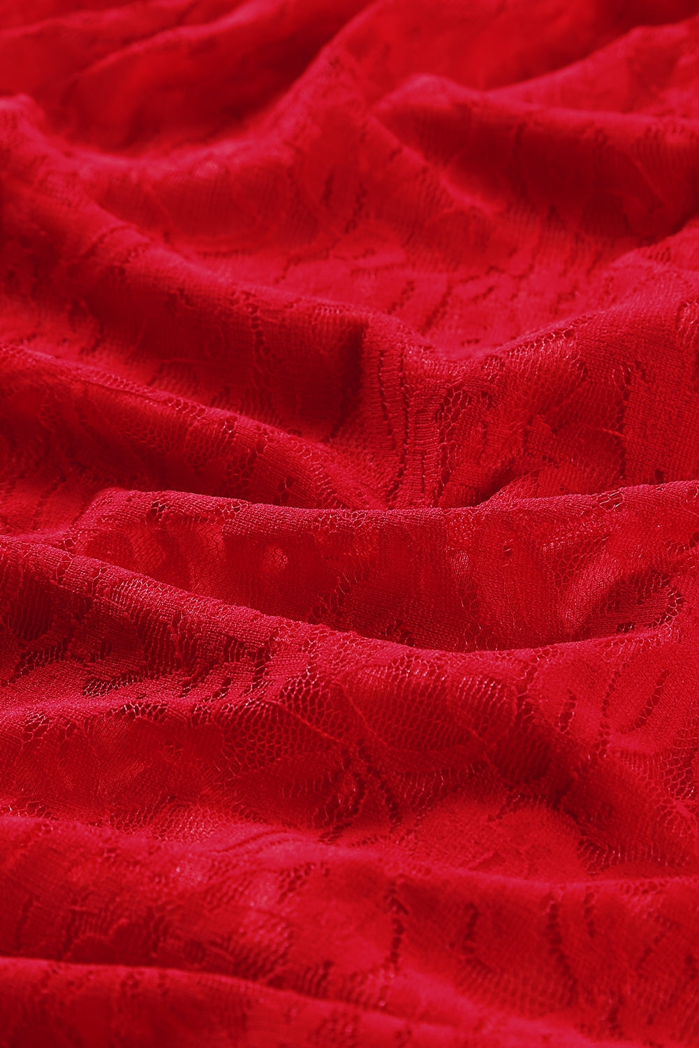 Red Lace V Neck Wrap Spaghetti Straps Maxi Dress