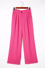 Rose Pleated High Waist Wide Leg Casual Pants