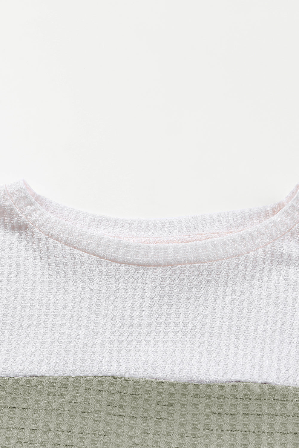 Green Plus Size Colorblock Knit Long Sleeve Top