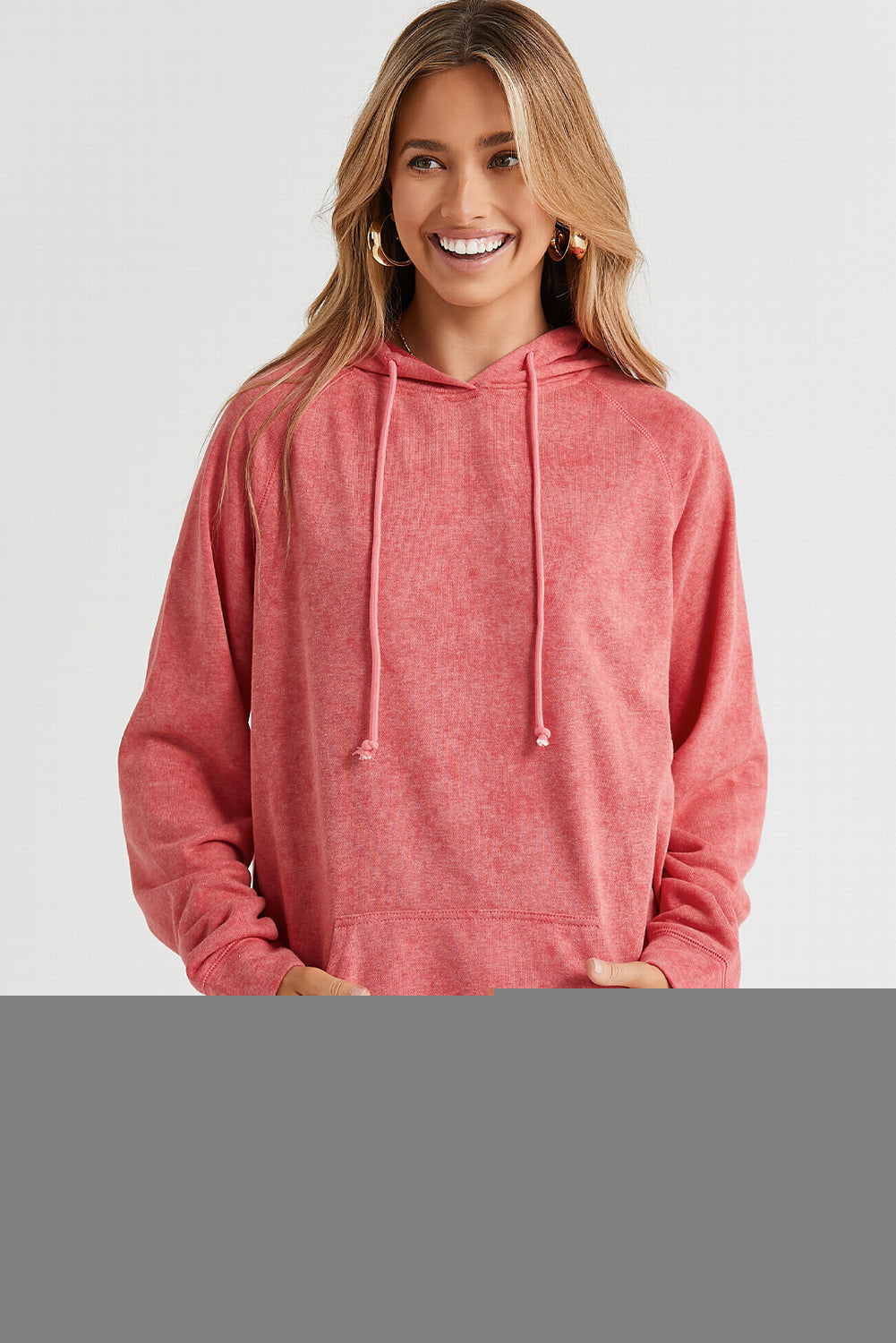 Mineral Wash Kangaroo Pocket Drawstring Pullover Hoodie