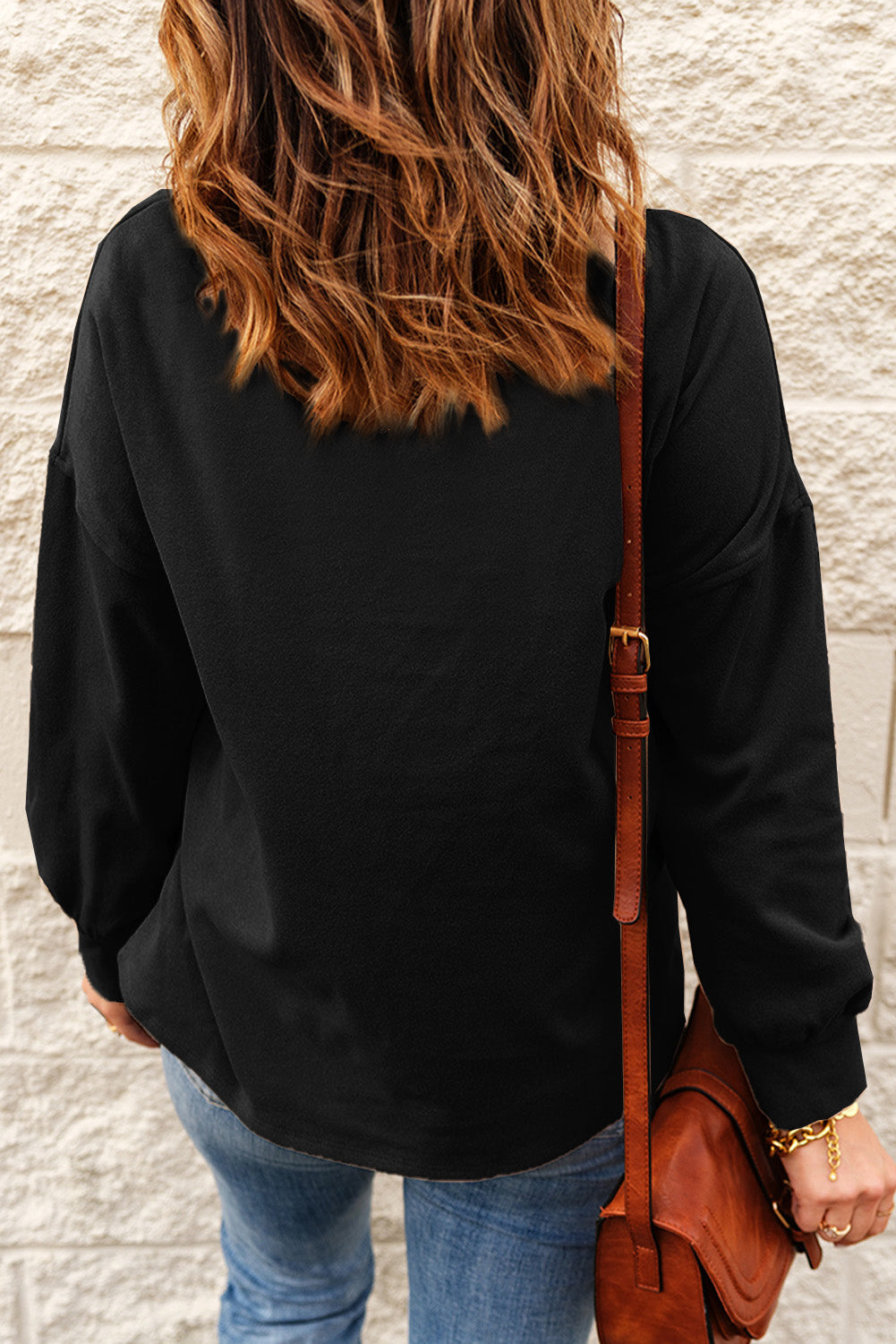 Cowl Neck Drop Shoulder Sweatshirt