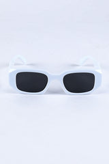 White Large Square Frame UV Protection Sunglasses