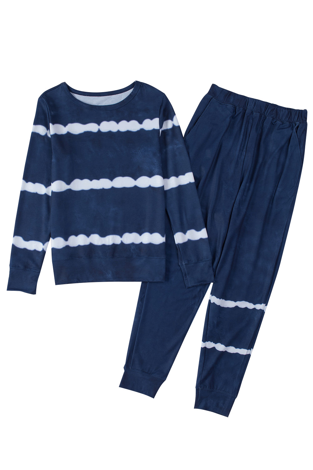 Blue Stripes Long Sleeves and Joggers Lounge Set