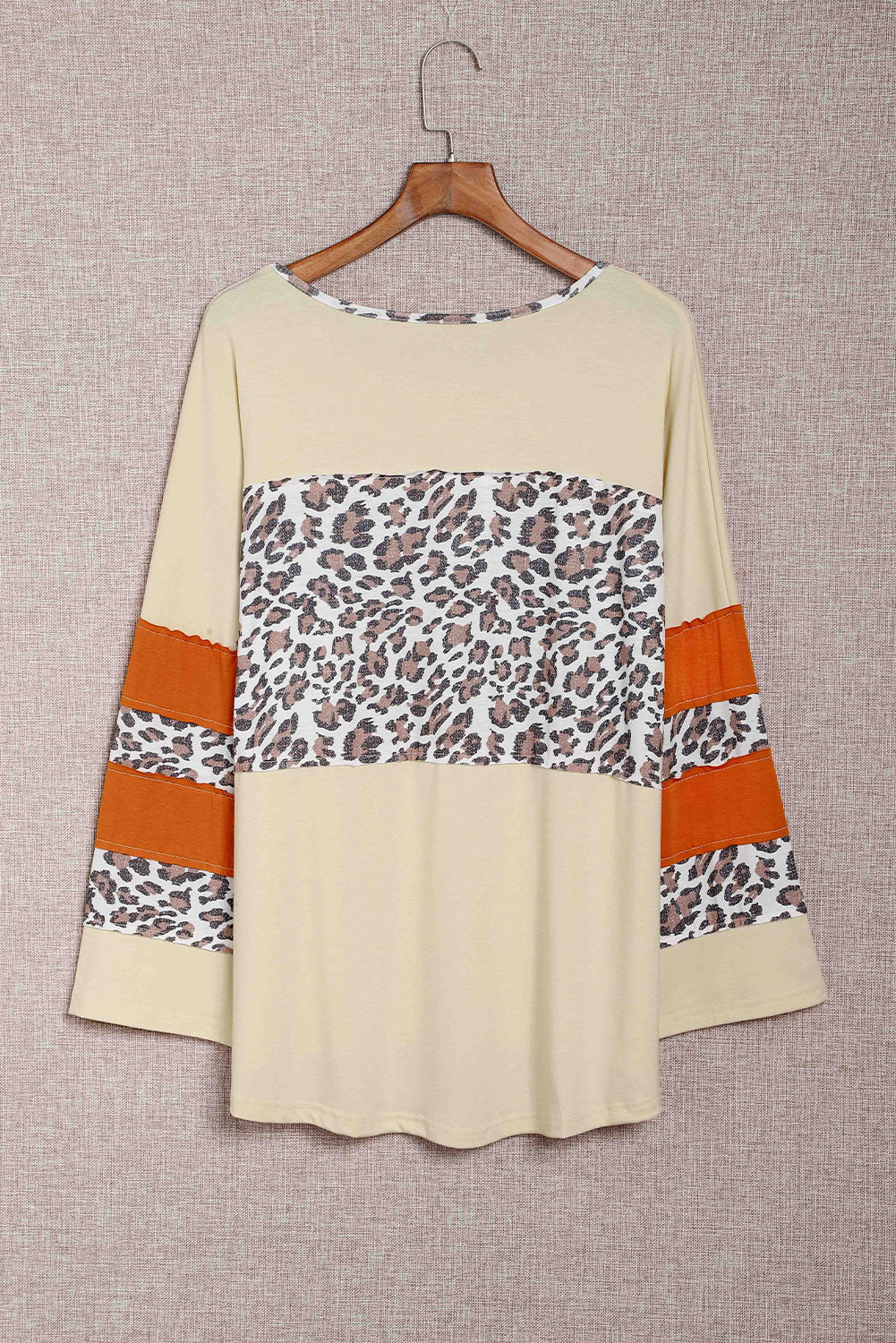 Leopard Color Block Patchwork Plus Size Top
