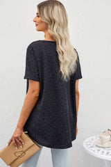 Gray High Low Cuffed Tee