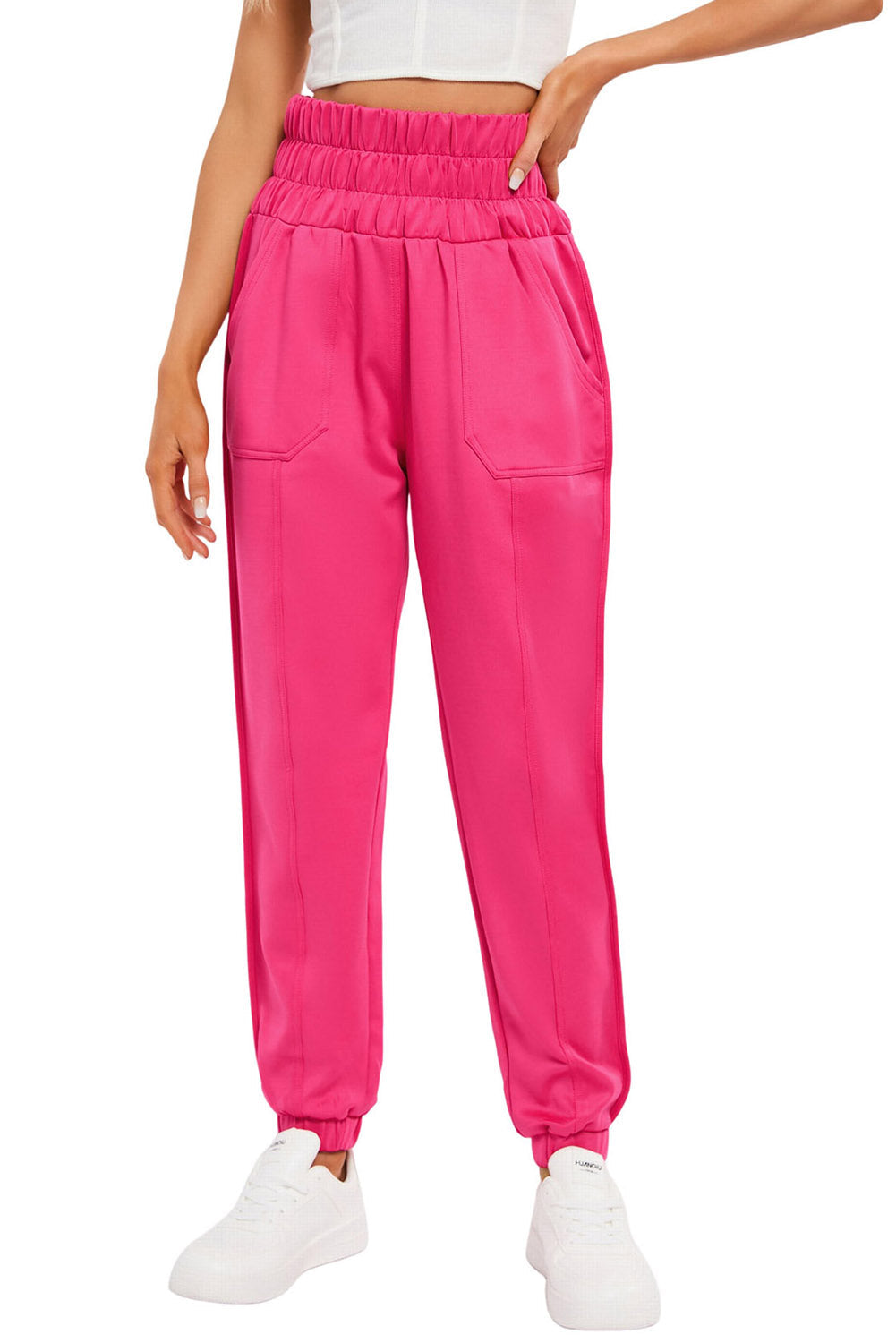 Rose Smocked Waist Jogger Pants