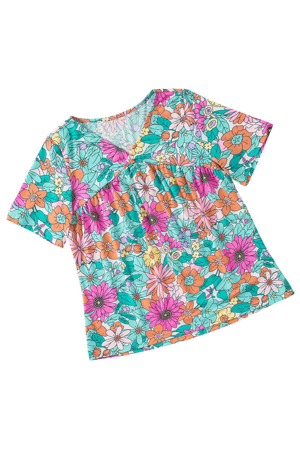 Multicolor Floral Print Smocked Tank Top