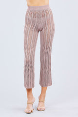 Flare Long Fishnet Sweater Pants