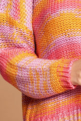 Multi-color Thread Striped Knit Sweater