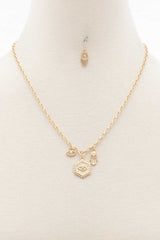 Amicgjo Hexagon Shape Charm Necklace