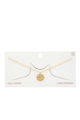 Evil Eye Sun Charm Gold Dipped Necklace