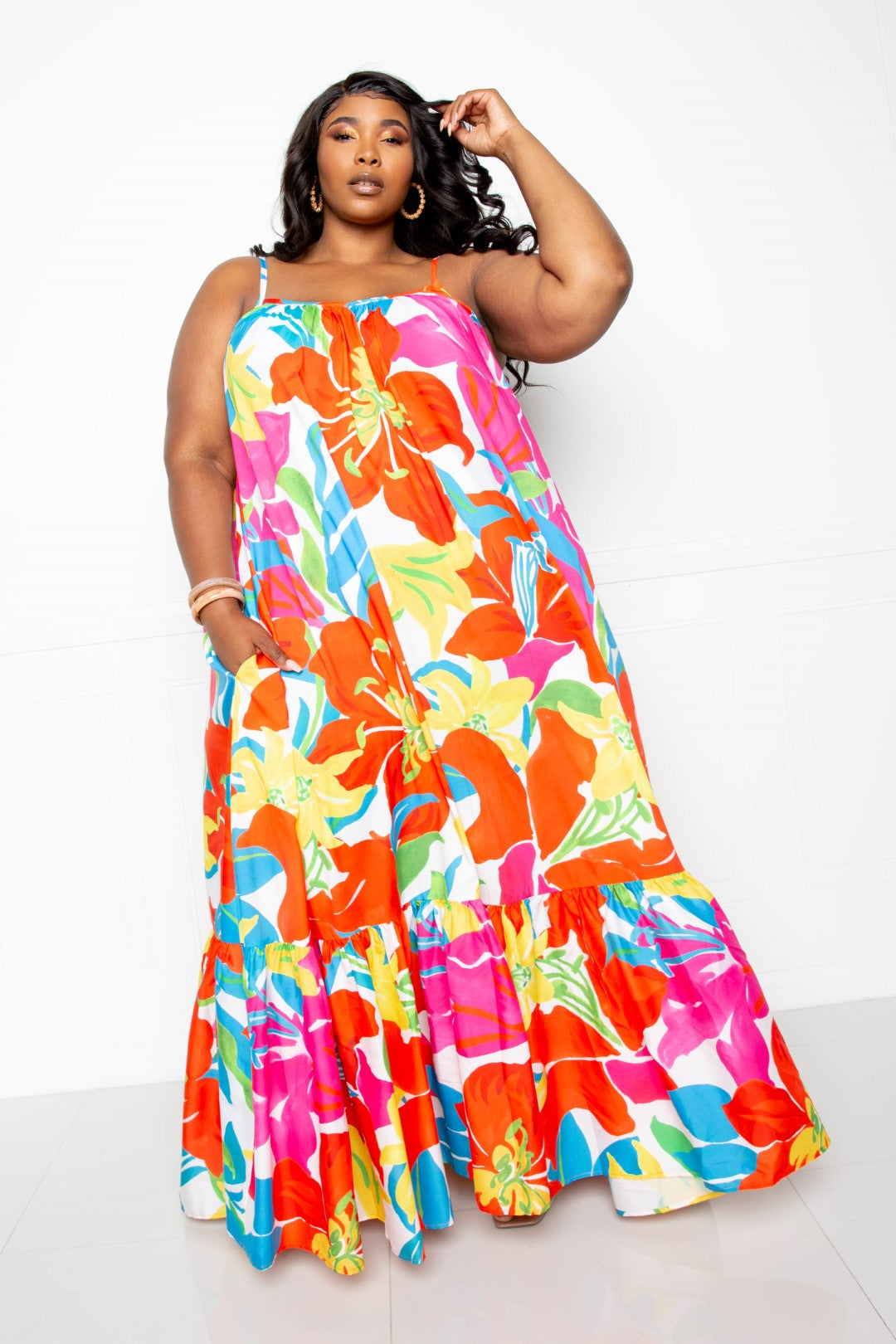 Printed Voluminous Maxi Dress