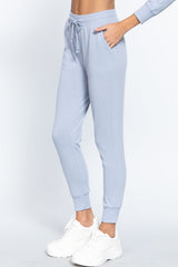 Waist Band Long Sweatpants With Pockets