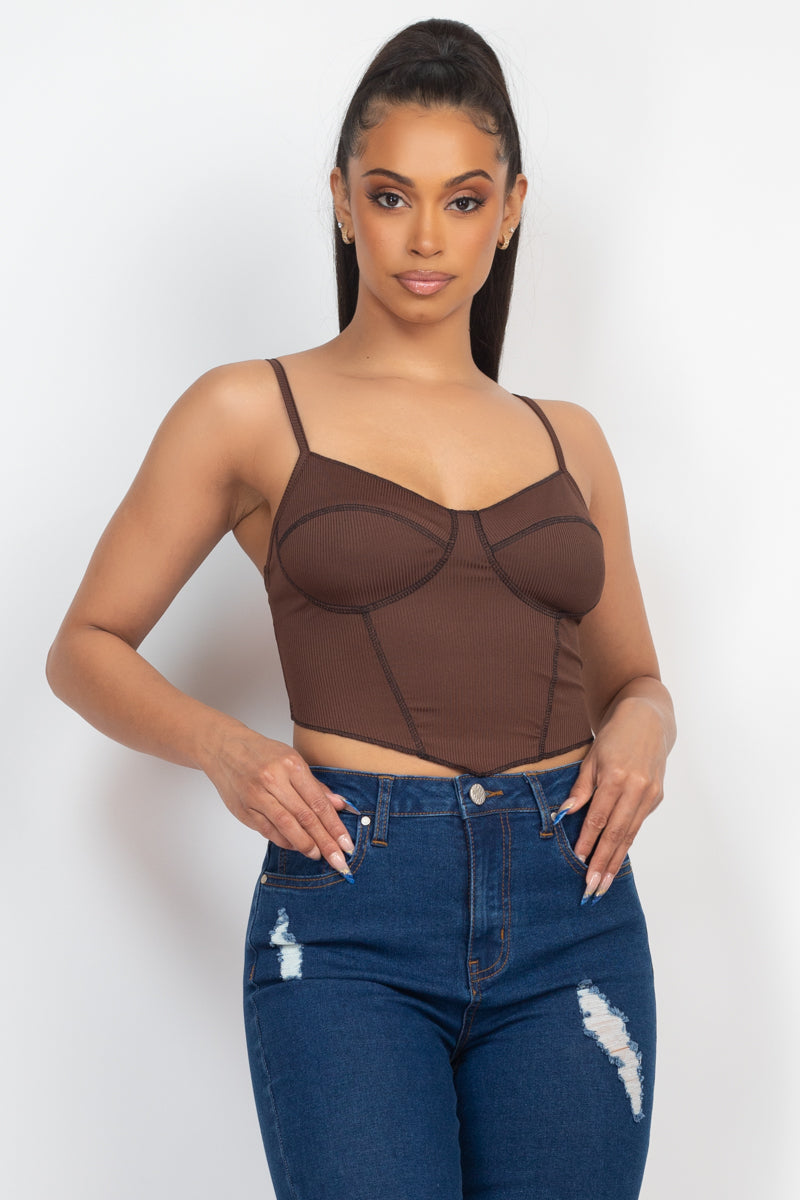 Bustier Sleeveless Ribbed Top