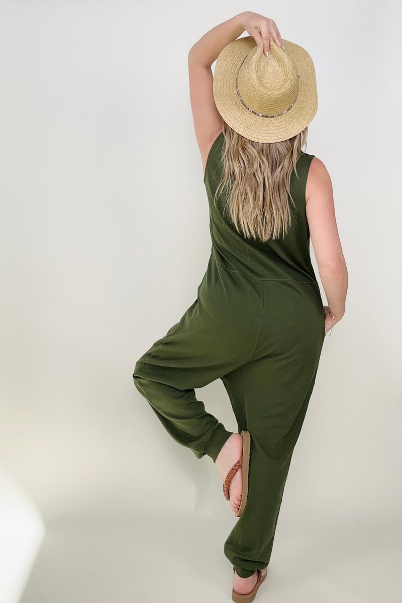 Amicg Solid Sleeveless Harem Jumpsuit