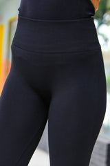 Layer Me Up Black High Waist Tummy Control Fleece Lined Leggings