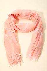 Blush & Silver Stripe Frayed Oblong Scarf