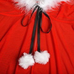 Christmas Outfit Cute Fur Ball Christmas Carnival Year Skirt Set with T-Back