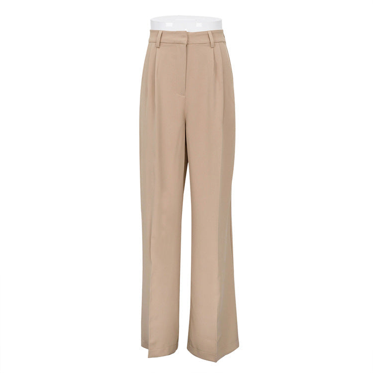 Spring Office High Waist Loose Klein Blue Casual Trousers Drooping Wide Leg Pants Women Work Pant