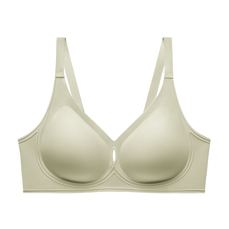 Seamless Underwear 3D Flocking SilAmicge Jelly Soft Support Wireless Thin Comfortable Bra Set