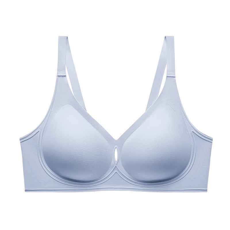 Seamless Underwear 3D Flocking SilAmicge Jelly Soft Support Wireless Thin Comfortable Bra Set