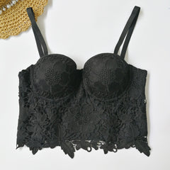 Lace Sling Outer Wear Inner Wear Boning Corset Tube Top Nightclubs Small Vest Personalized Design Body Shaping Top Women