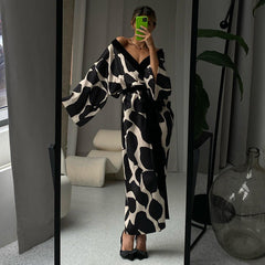 Women  Clothing Satin Pajamas for Women Spring plus Size 3/4 Sleeve Cool Feeling Nightgown Bathrobe Home Wear for Women