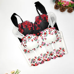 French Mesh Boning Corset Camisole Women Inner Match Sexy Bra Outer Wear Design Chic Waist Tied Sweet Spicy Top