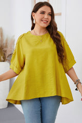 Plus Size Irregular Asymmetric Loose Solid Color Women T shirt